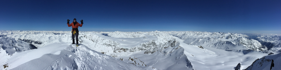 Jeremy on the Finailspitze summit in Austria