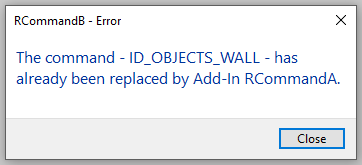 AddInCommandBinding already replaced