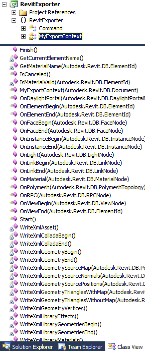 Collada custom exporter methods