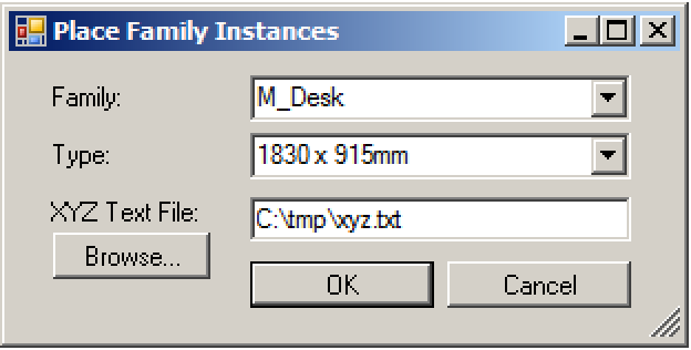 Place family instances