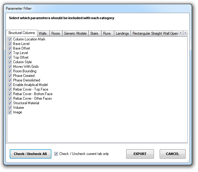 RvtVa3c filter parameters
