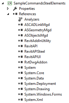 SampleCommandsSteelElements references