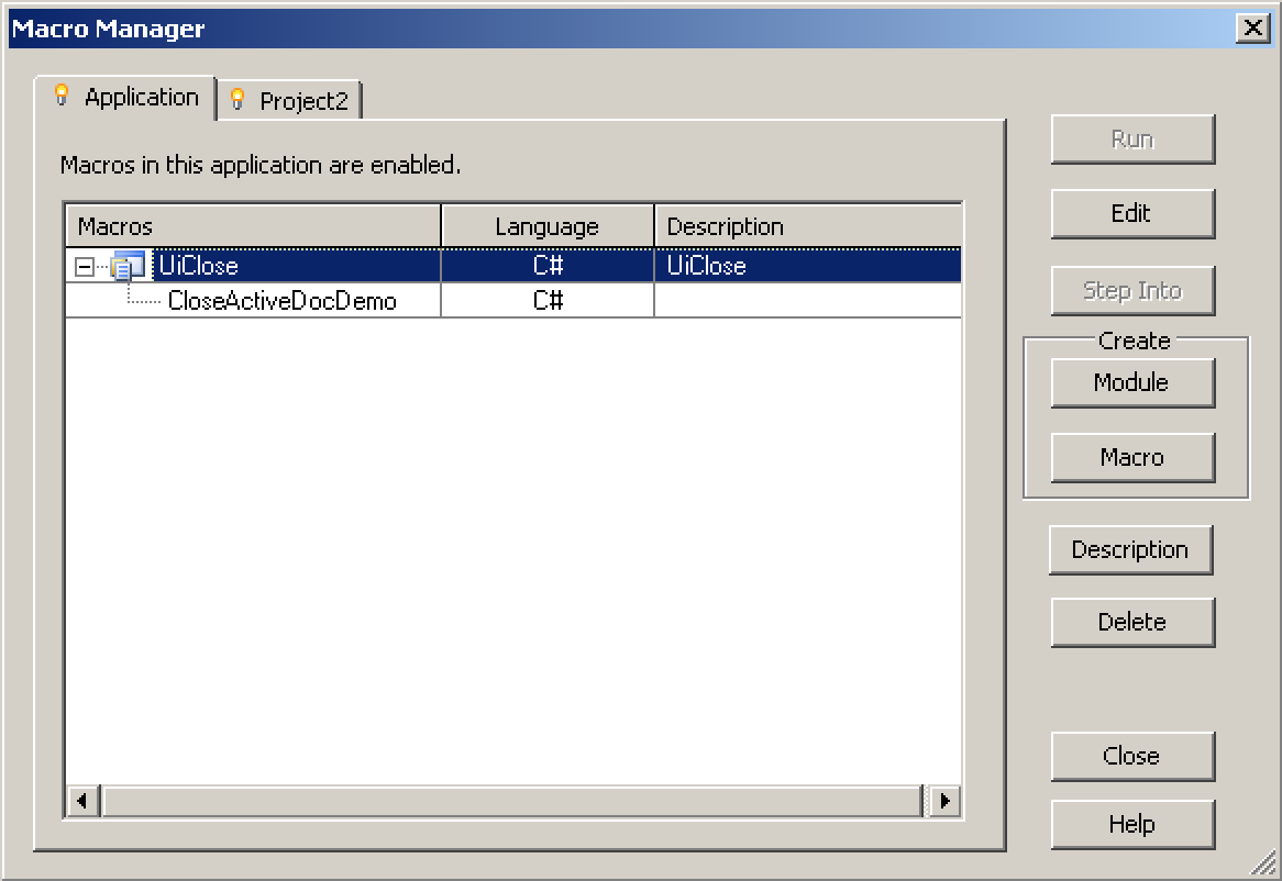 UiClose CloseActiveDocDemo macro