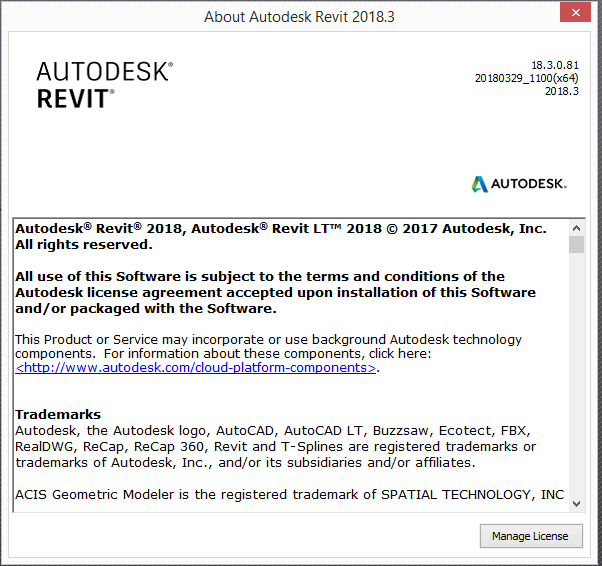 About Revit 2018.3