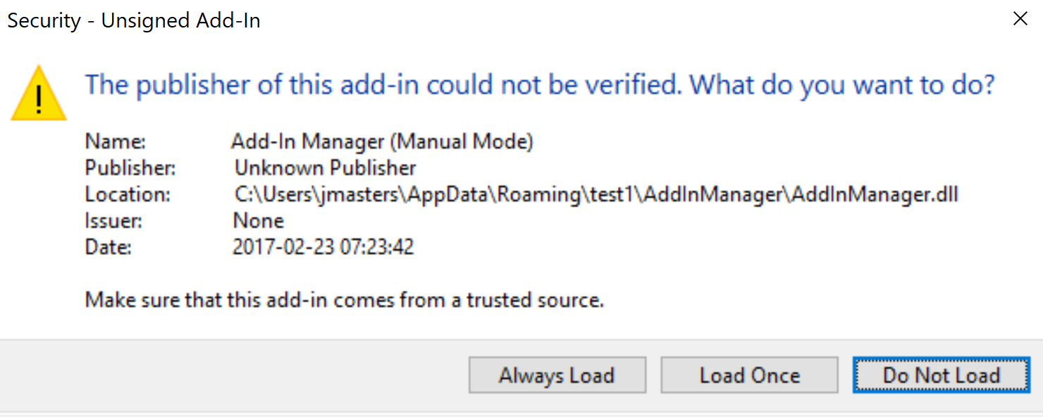 Add-in manifest relative path