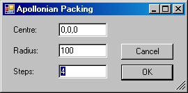 Apollonian sphere packing input data