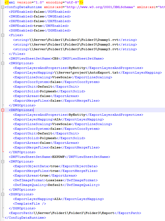 XML configuration file