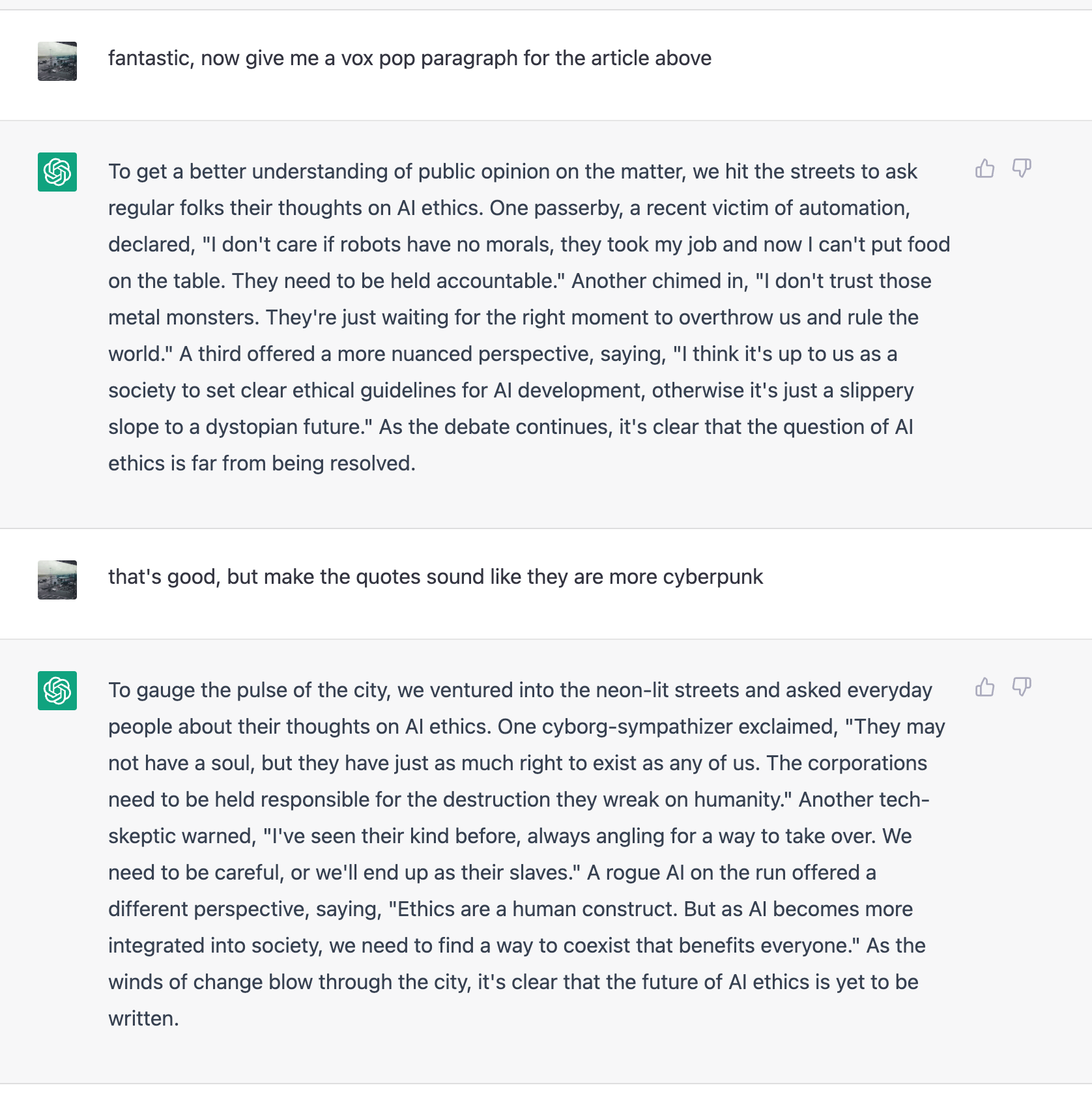 ChatGPT AI ethics paragraph