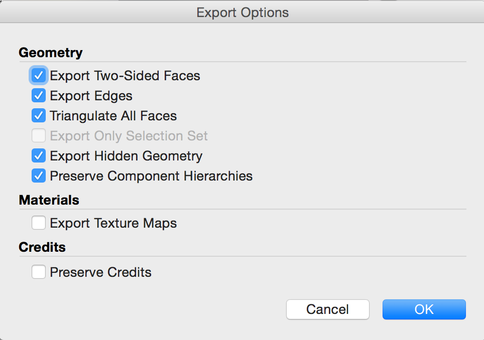 Collada STL export settings for the Autodesk View and Data API