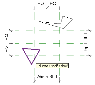 Nested column and shelf family instances