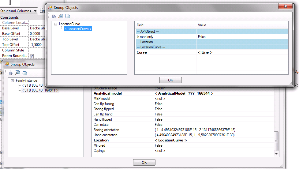 Slanted column LocationCurve