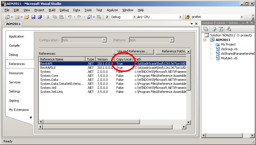 Copy Local flag in a VB project