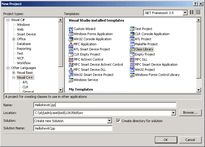 New C++ Visual Studio project
