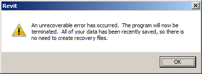 Unrecoverable error