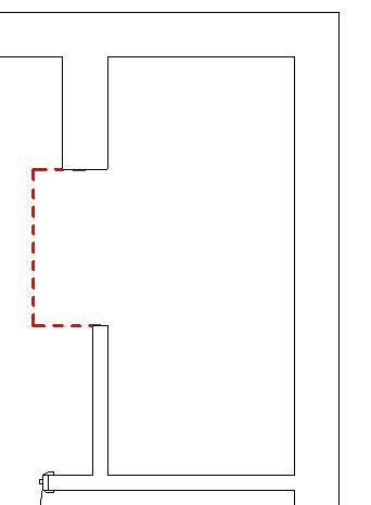 Walls with room separator offset