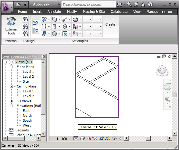 3D view crop box set to next room extents