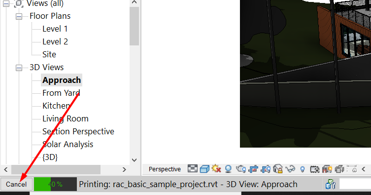 Custom export cancel
