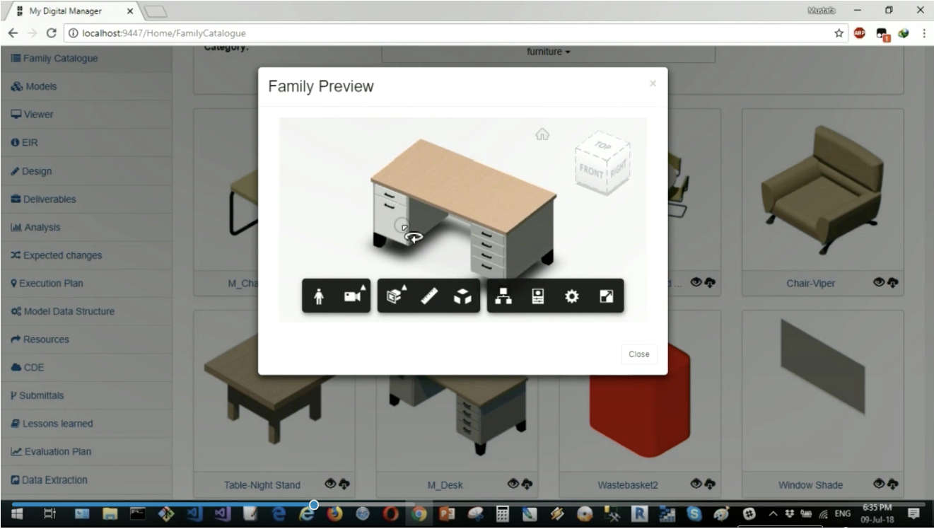 Family instance in the Forge viewer