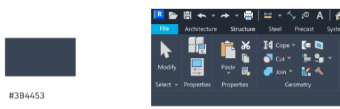 Dark theme – light ribbon background