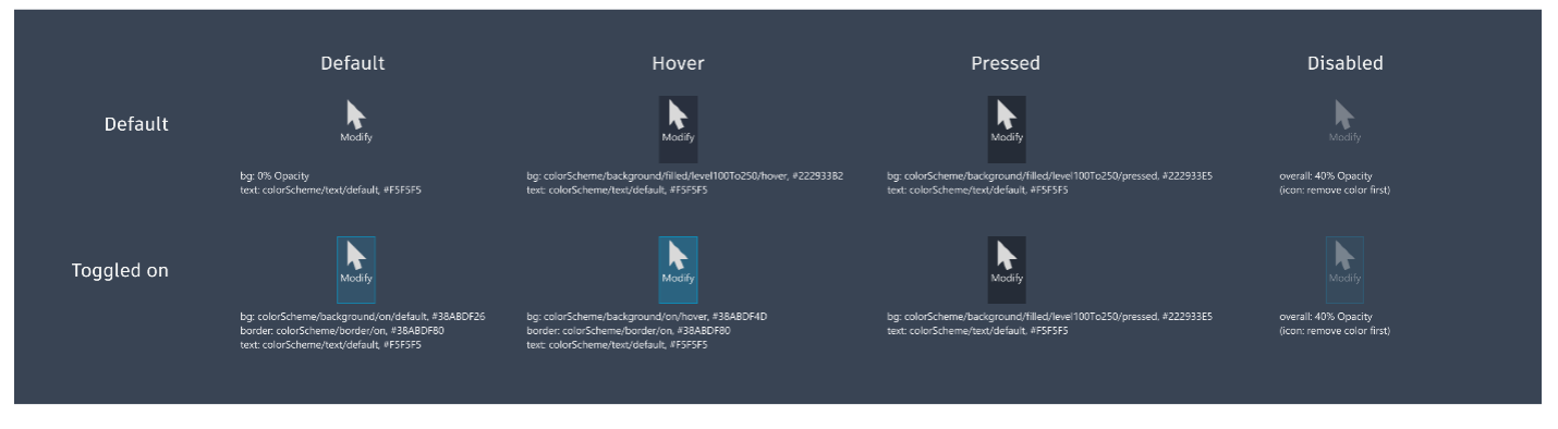 Dark theme – dark ribbon buttons