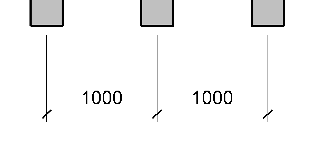 Dimensioning of three walls
