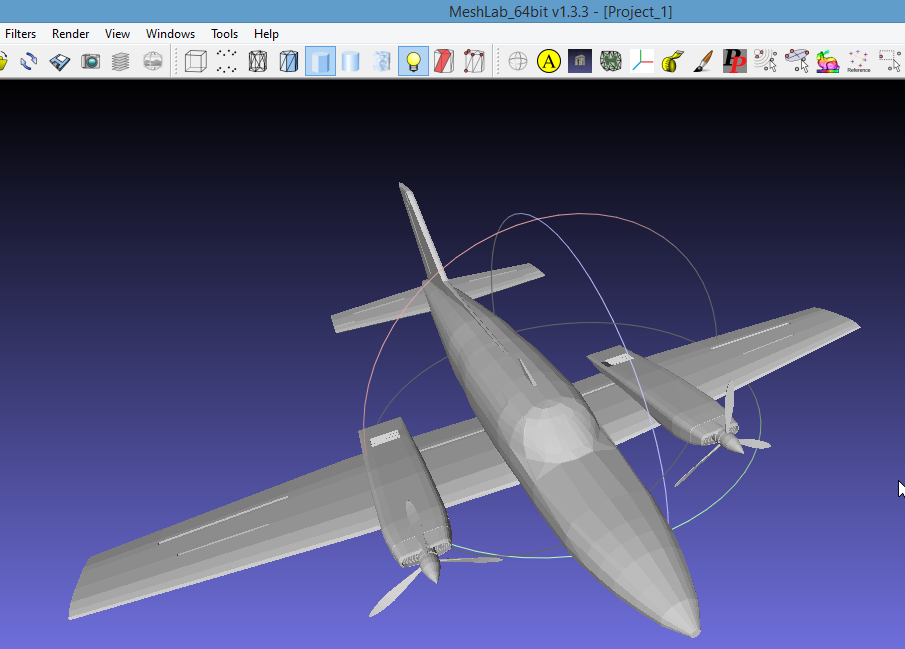 Cessna in MeshLab