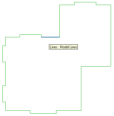 Model curves displaying area boundary