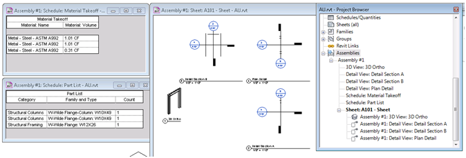 New assembly for selected columns and beam