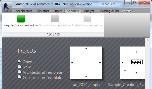 Register dockable panel in zero document state