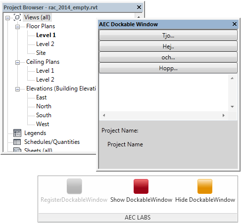 Dockable panel in separate floating window