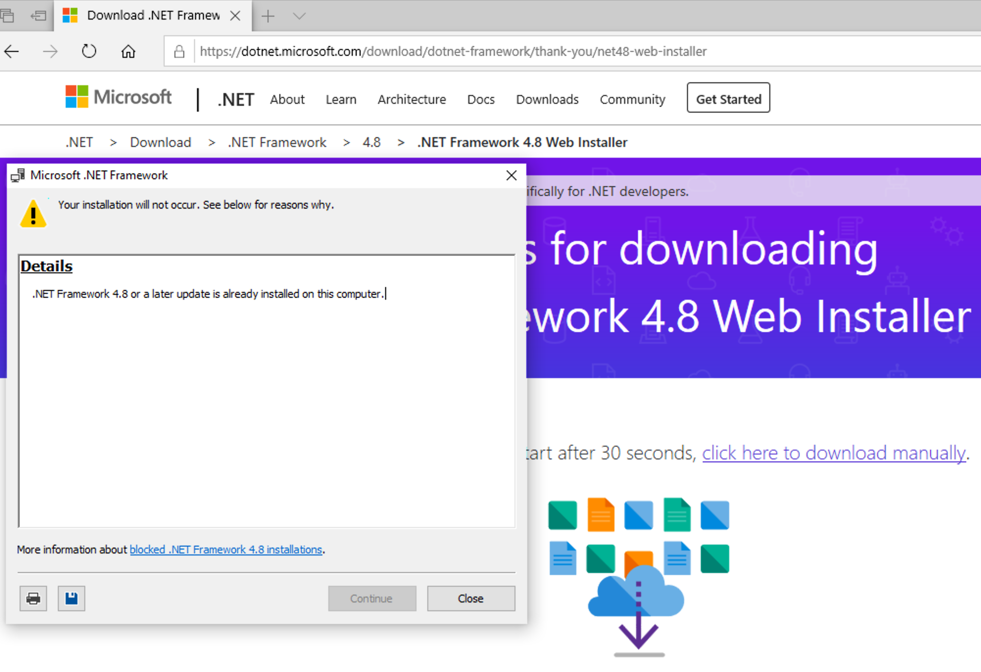 .NET 4.8 installation