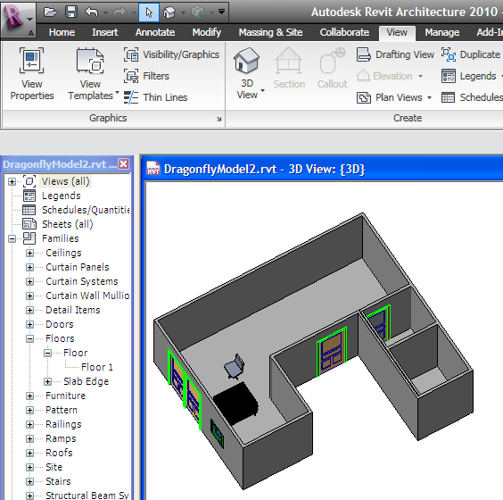 Open the model in Revit