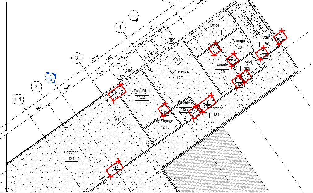 Element coordinates on sheet