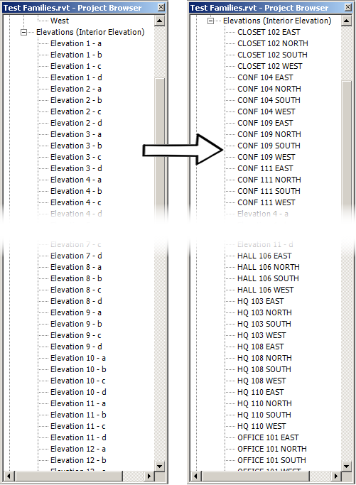 Elevation renaming map