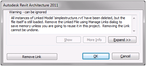 Link removal warning