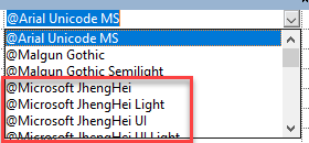List of '@' fonts