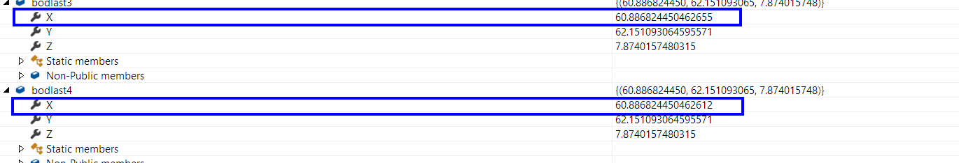Curve endpoint digits differ