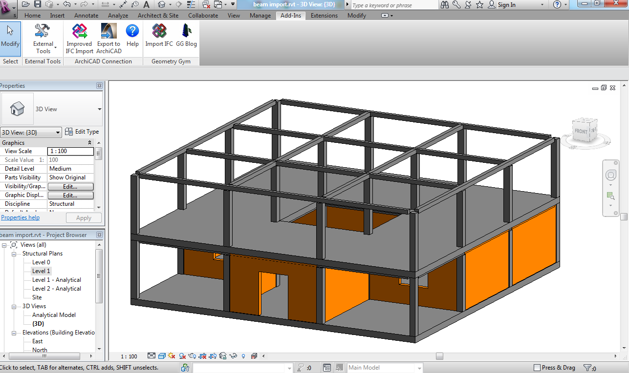 Sample model with new floor opening
