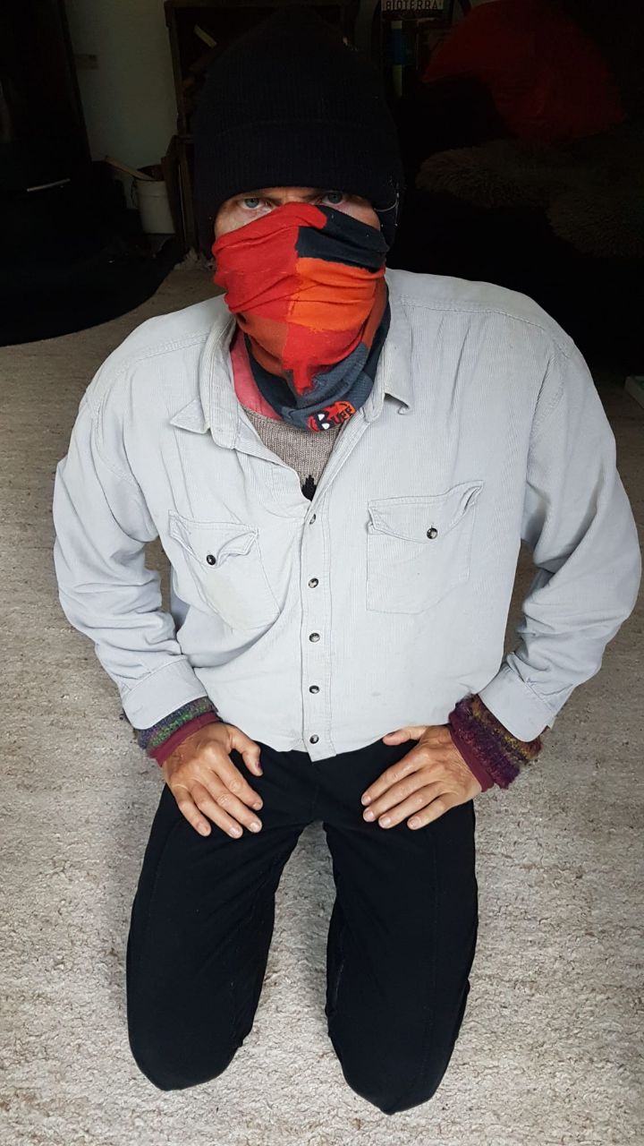 Jeremy with a face mask