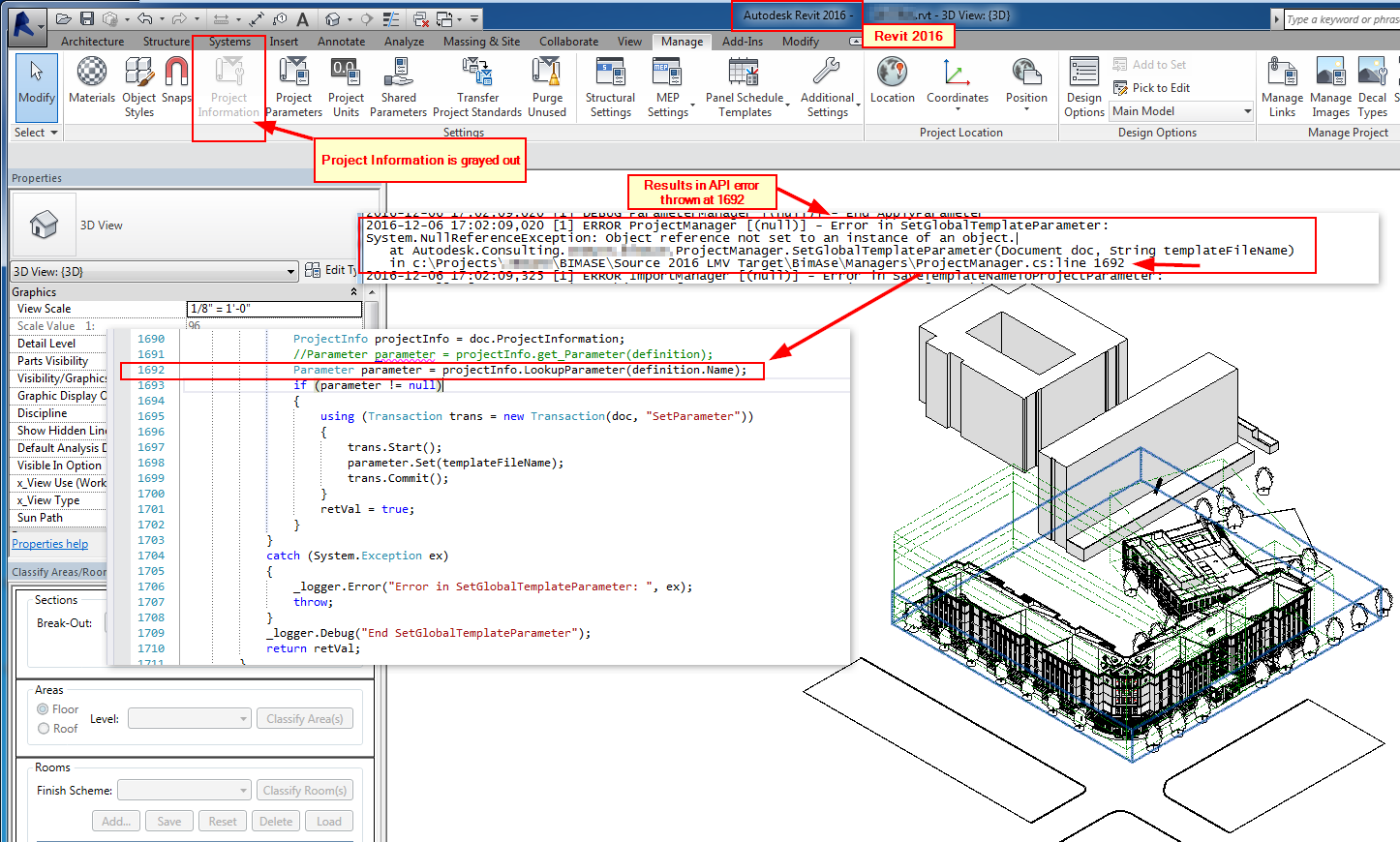 Missing Project Information