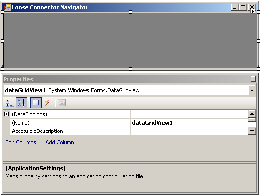 Modeless loose connector navigator form