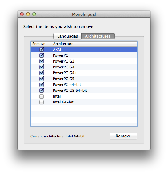 Unused architecture resources
