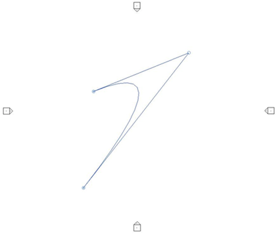 NURB spline with three control points