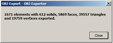 OBJ exporter result in RAC basic sample model
