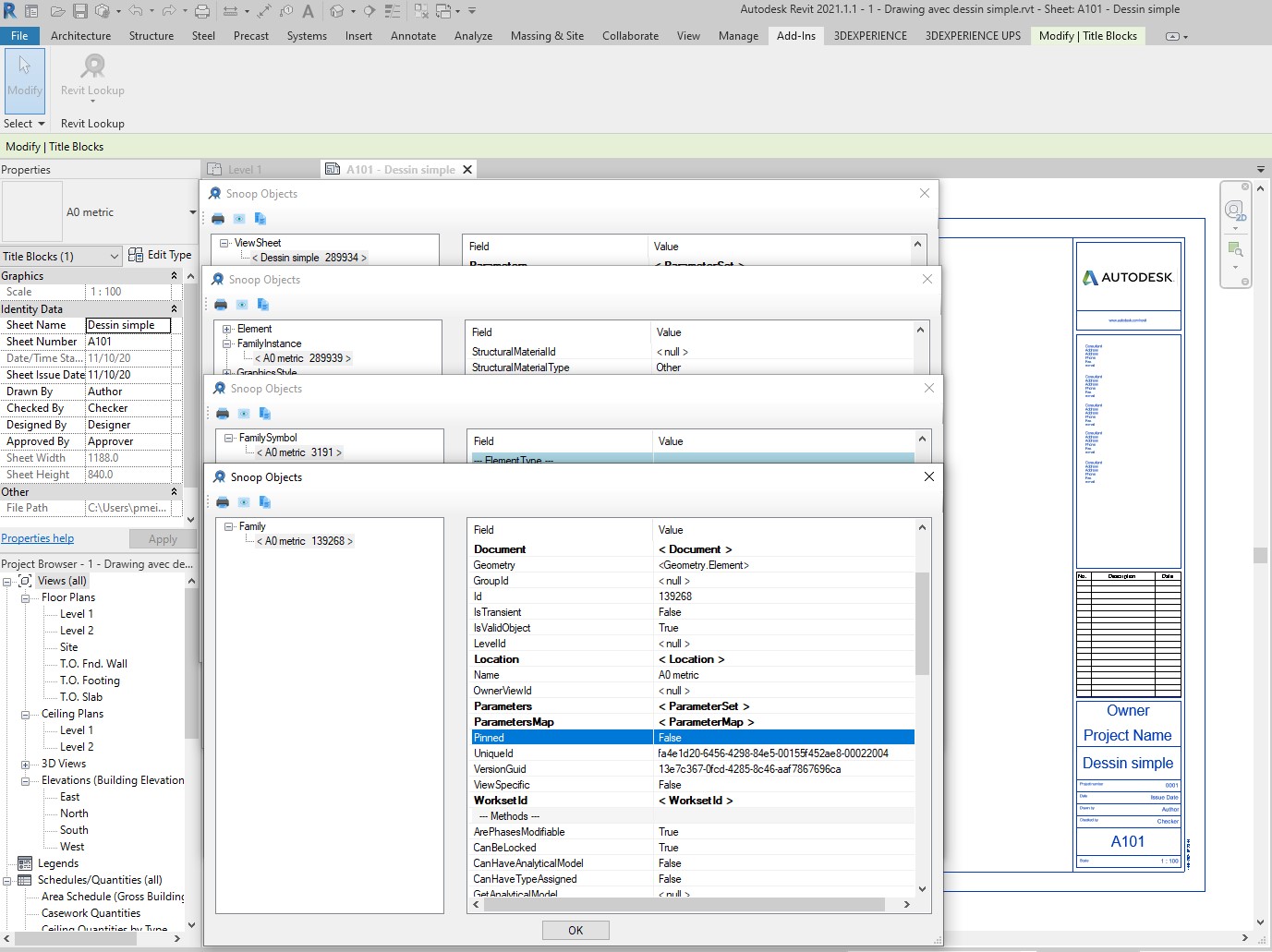 Snoop title block family