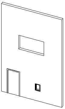Model of a wall with a door and a window