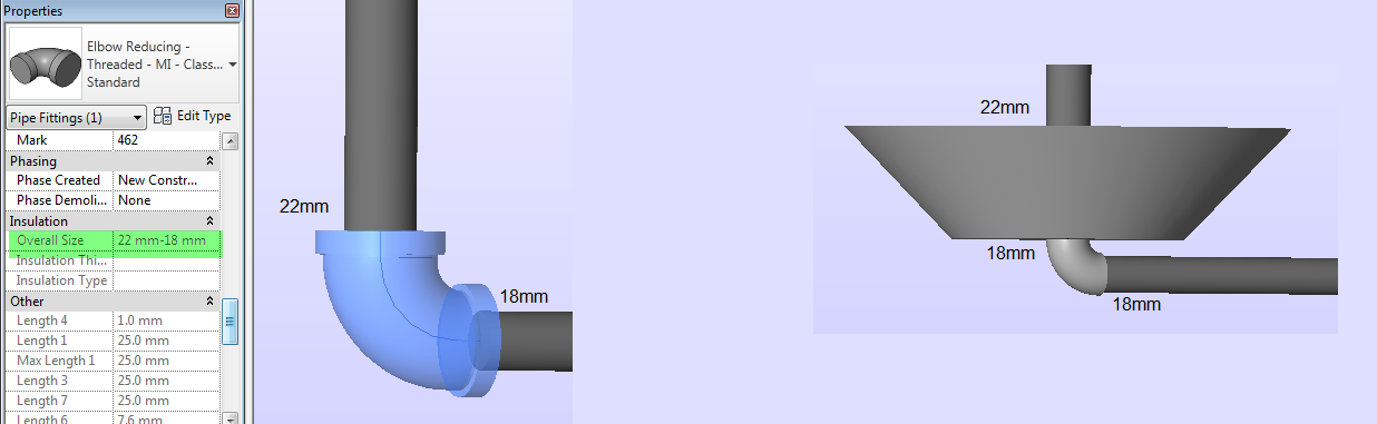 Reducer and trainsition elbow