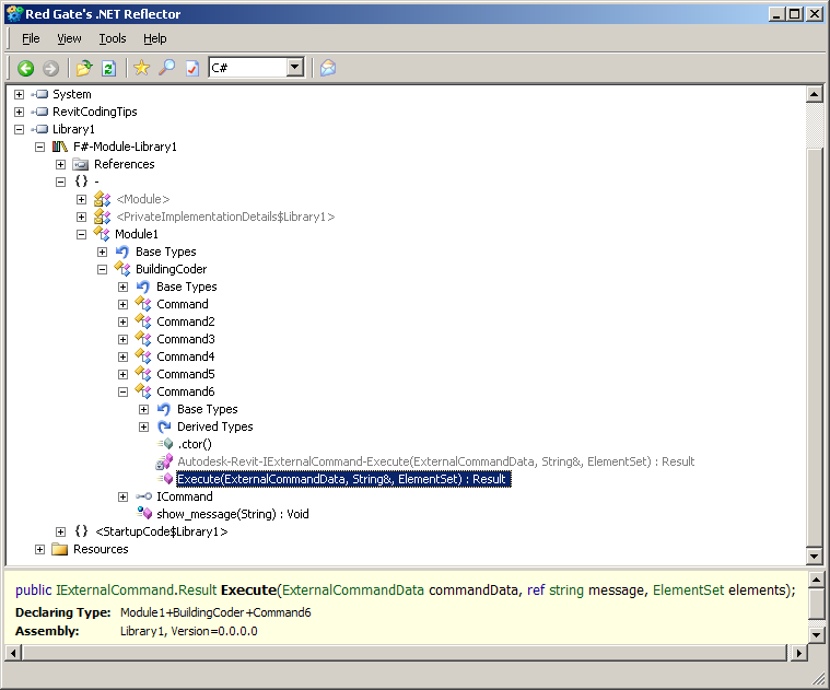 Reflector displaying the full class name