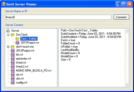 Revit Server Viewer sample project