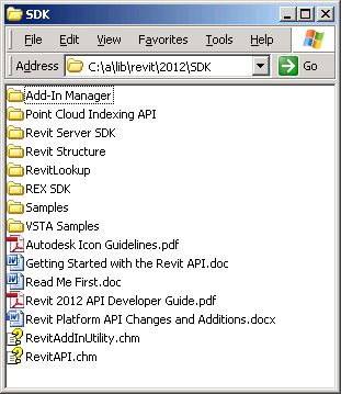 Revit 2012 SDK contents